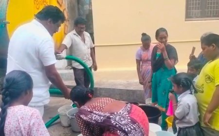 కనకాల పేట గ్రామానికిమంచినీళ్లు ట్యాంకులను సరఫరా  చేసిన యానం ప్రజానాయకుడు తోటరాజు