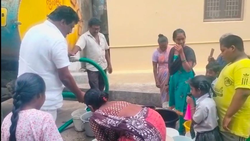 కనకాల పేట గ్రామానికిమంచినీళ్లు ట్యాంకులను సరఫరా  చేసిన యానం ప్రజానాయకుడు తోటరాజు